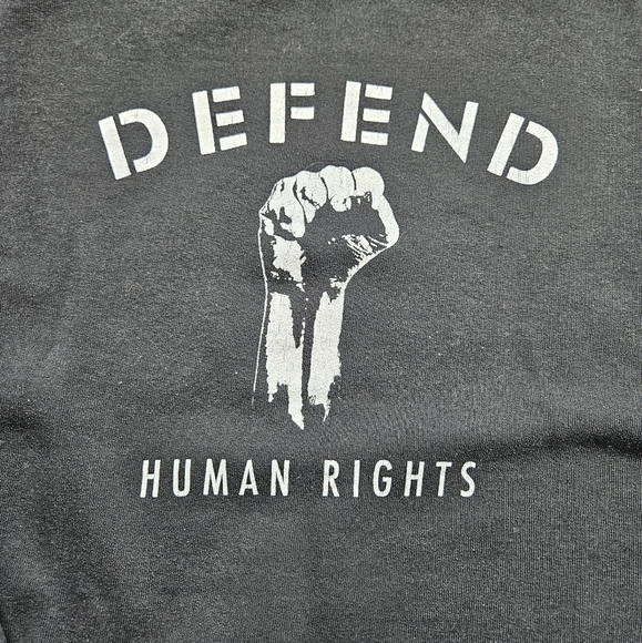 Defend Paris Defend Human Rights Sweatshirt Black Women's Medium - Picture 2 of 8